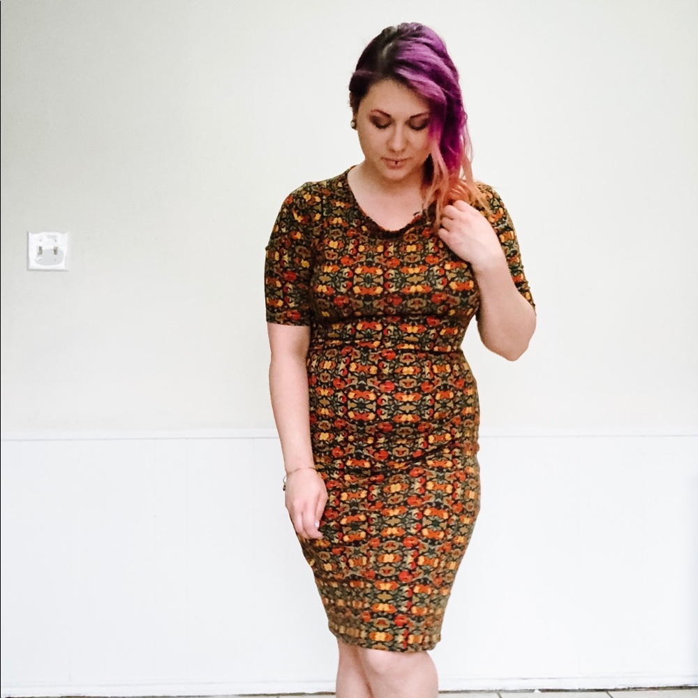 Warm Fall Colours Shift Pencil Dress LuLaRoe